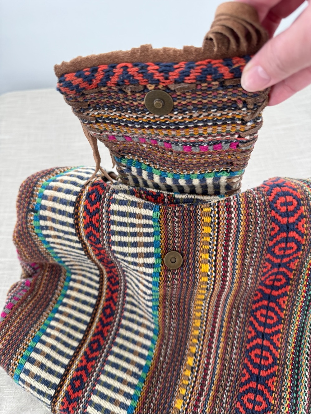Woven Tapestry Boho Hobo Bag Fringe Multicolor Hippie Shoulder Purse - Picture 12 of 13